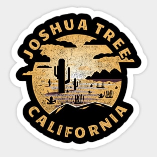 Joshua Tree California Desert Illustration Vintage Souvenir Sticker